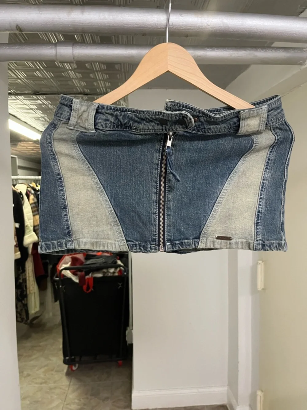Urban Outfitters Denim Mini Skirt with Front Zip